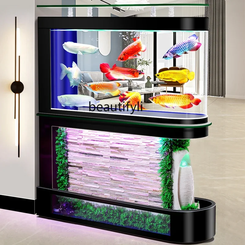 Bullet Water Curtain Wall Fish Tank Subareas Screens Small Ecological Turtle Jar Dedicated Aquarium