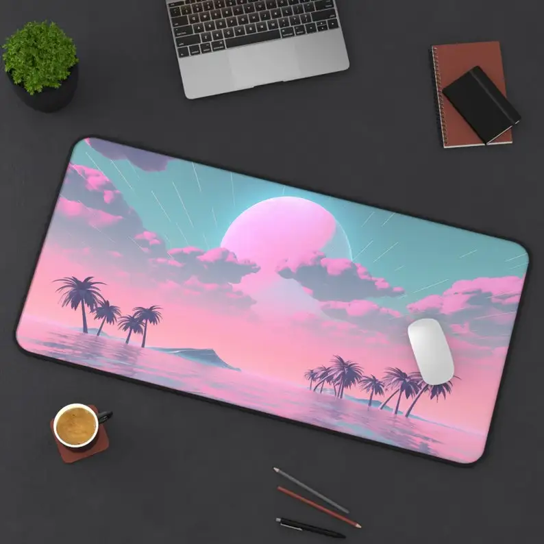 

Abstract Futurism Desk Mat, White Digital Art Style, Suitable for Desktop Computers, Workstations, and Gaming Consoles