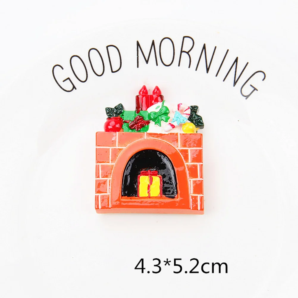 

4Pcs Christmas Fridge Magnets Resin Decorative Refrigerator Magnetic Stickers Holiday Home Office Decor Random Patterns