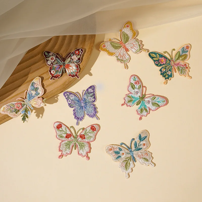 Swallow Embroidered Patch Set, Iron On Bird Applique, DIY Garment Bag Decoration & Mending, 7 Mixed Pieces