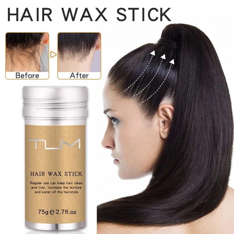 TUM Strong Hold Hair Wax Stick For Hair Styling Wig Knots Healer Gel Stick Thin Baby Hair Perfect Line 75G