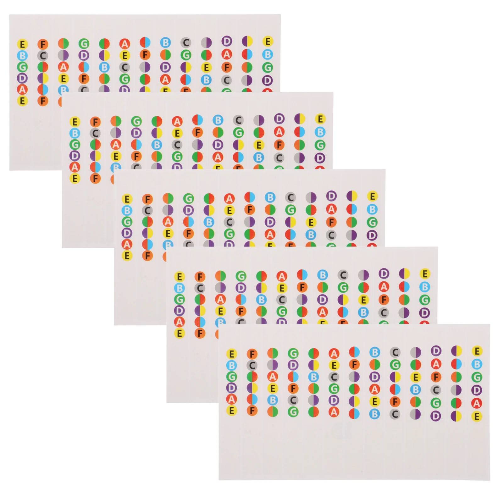 

5 Pcs Stickers Guitar Fretboard for Beginners Chords Chart Cool Notes Map Labels Fingerboard Frets
