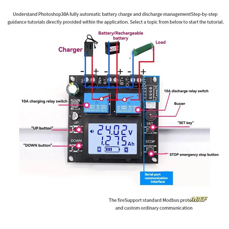 XY-BT13L 30A Модуль управления зарядом аккумулятора Защита от заряда и разряда Двунаправленная защита от обнаружения тока