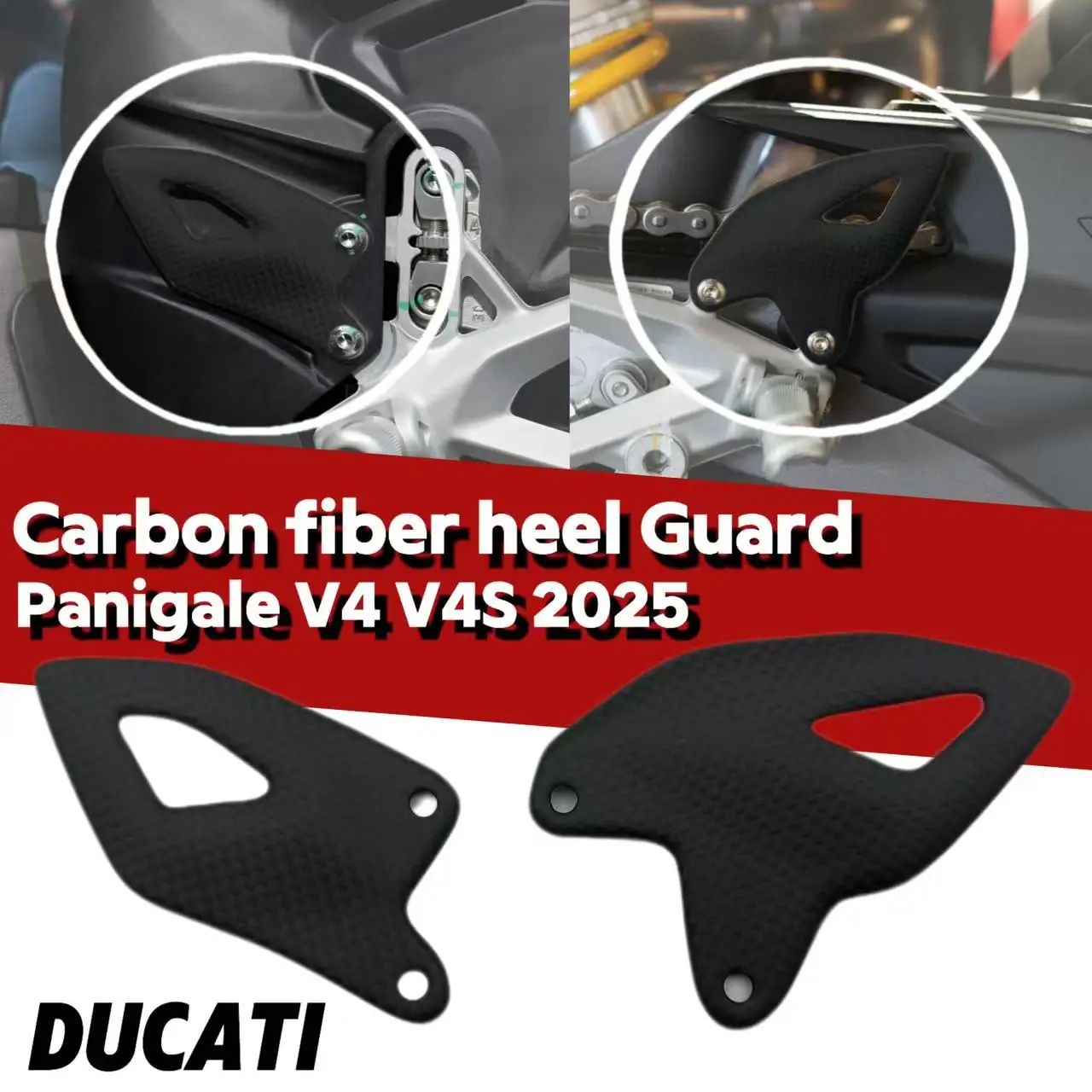 

for Ducati Panigale V4 V4S 2025 modified motorcycle accessories foot pedal heel carbon fiber protective plate