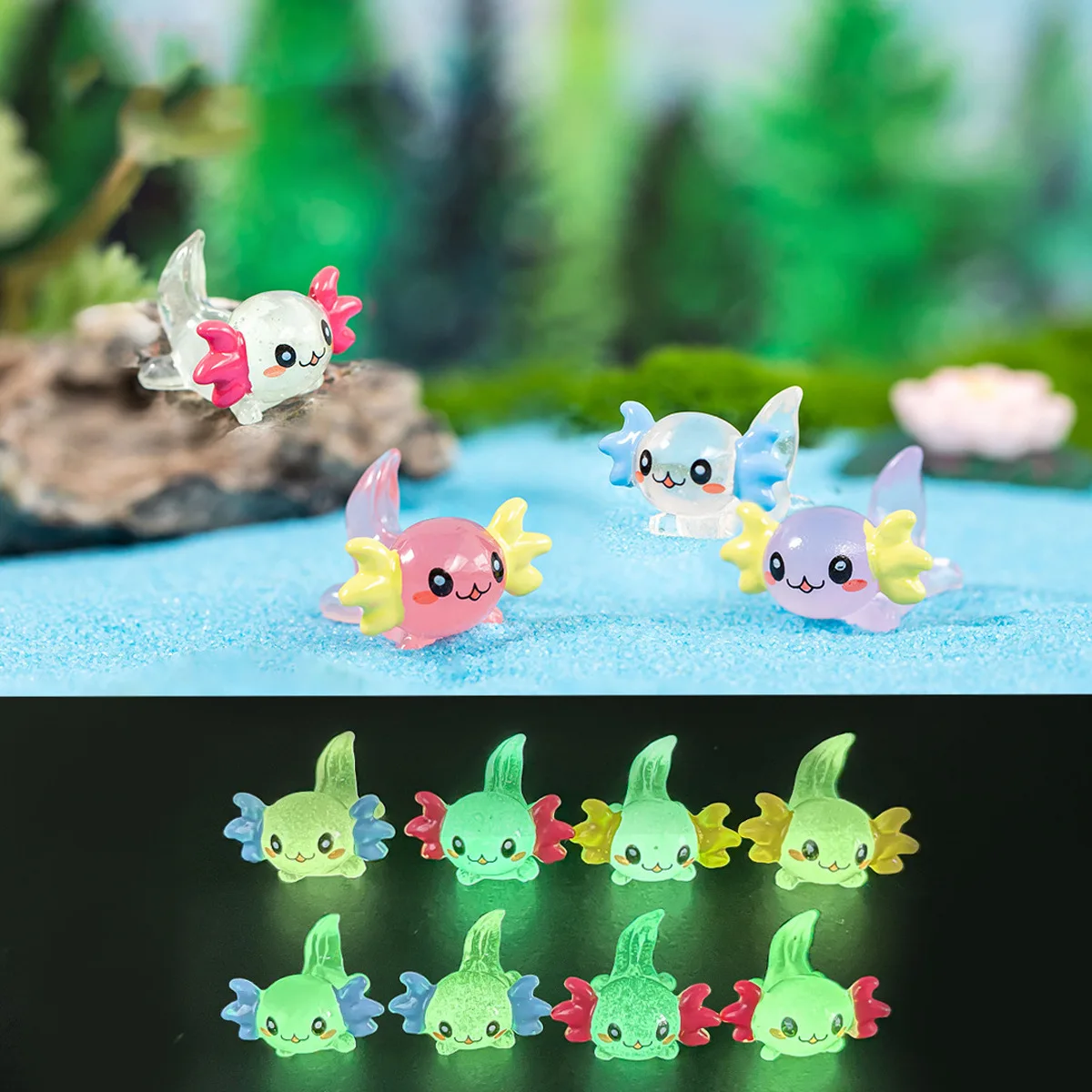 

100pcs Wholesale Resin 3D Noctilucent Cute Ocean Animals Home Decoration Diy Fairy Garden Dollhouse Accessories