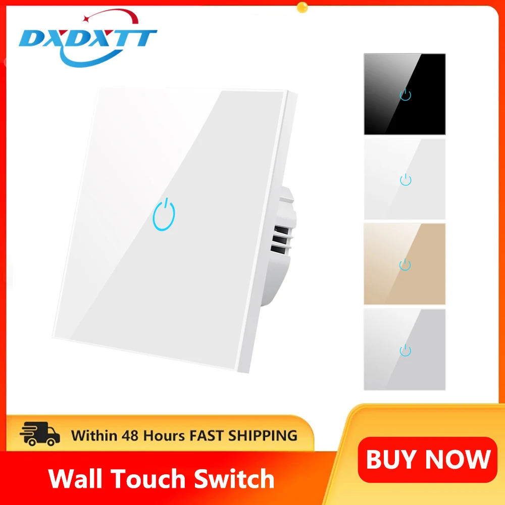 Touch Switch EU Standard White Crystal Glass Switch 220v Switch 1 Way 1/2/3 Gang Lamp Wall Light Sensor Switches Interruptor2024