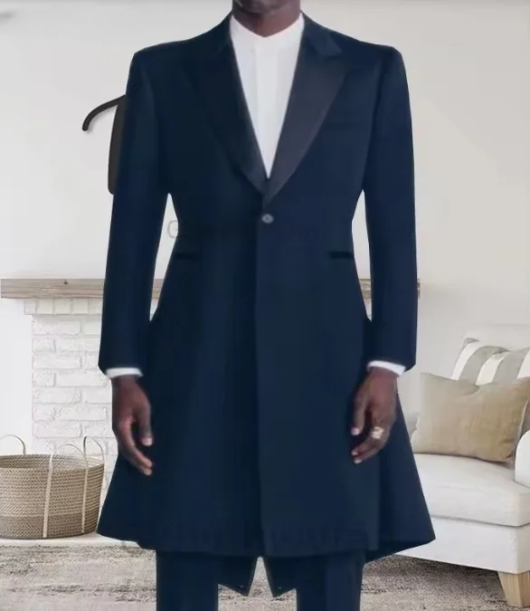 

CustomizedFashion Blue Men Suit Single-breasted Peak Lapel 3 Pieces(Jacket+Pants+Vest) Male Formal Wedding Party Set