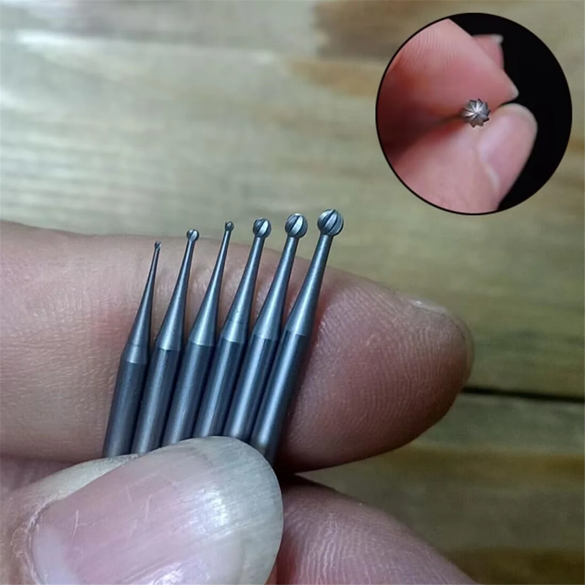 丸いボール型のバーセット、ジュエリー作りのバー、シャンクラウンドボール彫刻ビット、3 32 "、ホット、12個