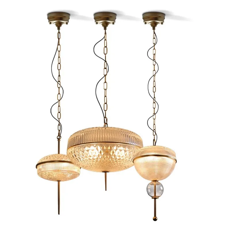 

American retro style living room light simple modern luxury dining room light crystal dining table light personalized bar