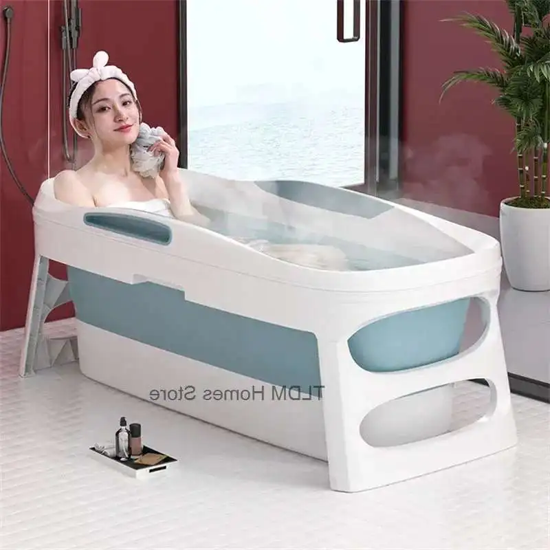 

Отдельно стоящая ванна большой емкости, бытовая утолщенная пластиковая складная силиконовая ванна, портативная ванна для взрослых с крышкой