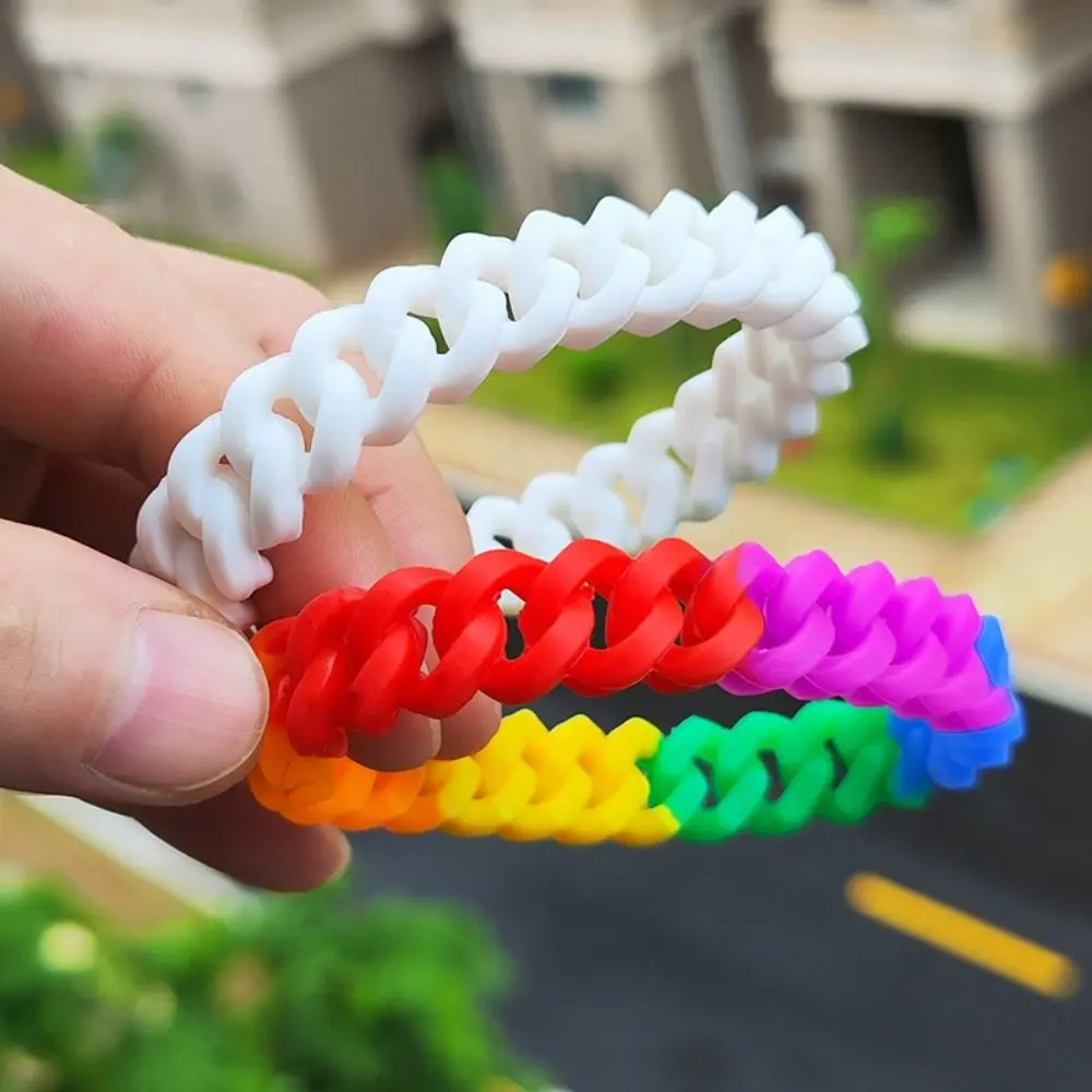 

Rainbow Bangle Silicone Hollow Out Wristband Luxury Charm Jewelry Rainbow Wristband Korean Waterproof Hollow Bracelet Men Women