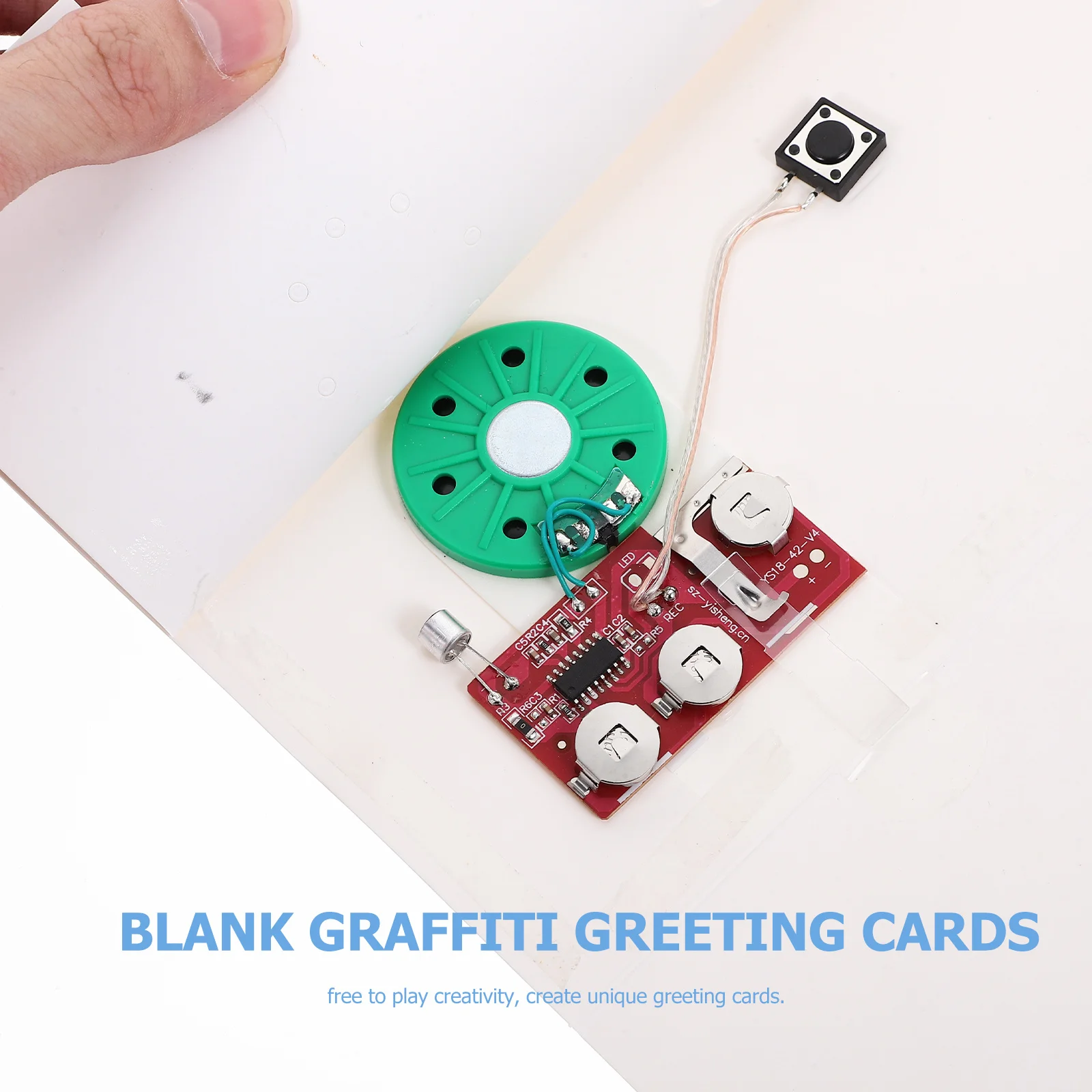 

2pcs Diy Music Greeting Blank Recording Graffiti Cards For Birthday Christmas Wedding Holiday Handmade Blessing Message Paper