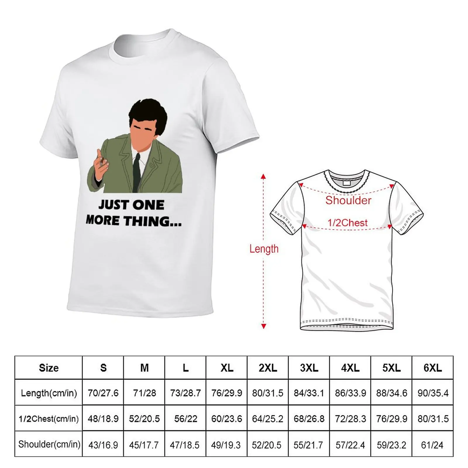 Columbo Just One More Thing (Black) T-Shirt cute tops summer clothes designer t shirt men