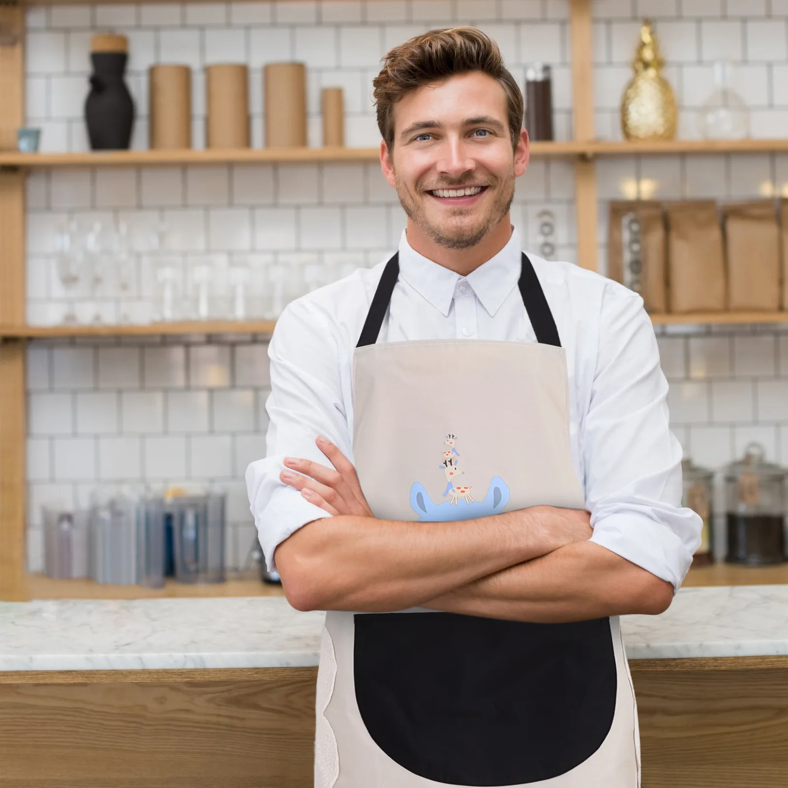 

Waterproof For Kitchen Cooking Multi Pocket Oilproof Work Apron For Women Men Baking Gardening Hair Stylist Chef Apron