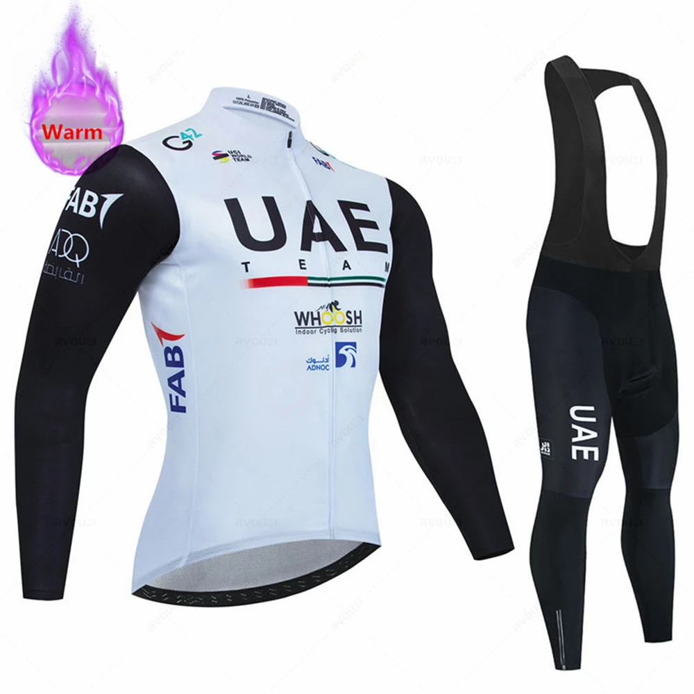 2023 Uae Team Winter Cycling Jersey Set Thermal Fleece Bicycle Clothing Bike MTB Bike Uniform Roupa Ciclismo Warm Maillot Hombre