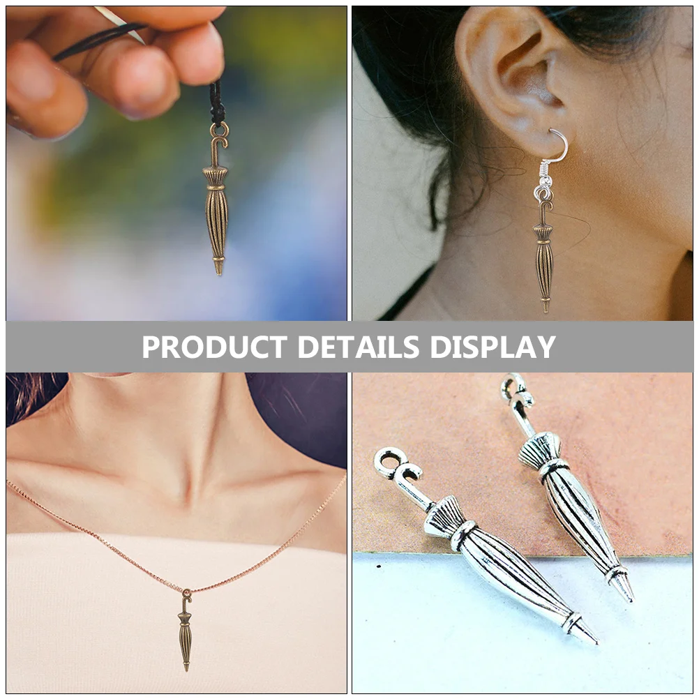 100Pcs Elegant Umbrella Charms Jewelry Making Pendant Accessories for DIY Necklace Bracelet Crafts Umbrella Pendant
