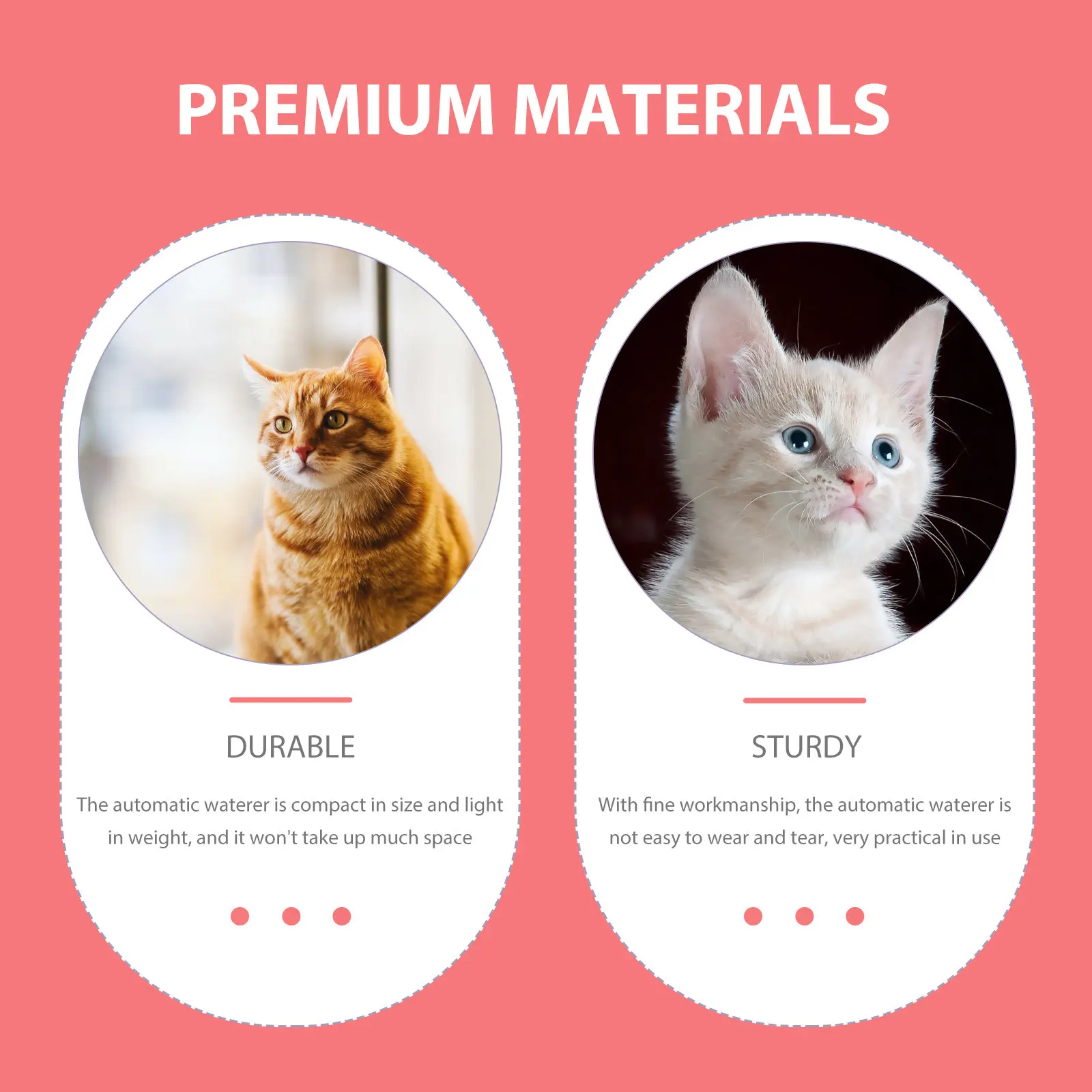 

Pet Waterer Automatic Compact White Water Feeder Stable Flat Bottom Pet Drinking Tool Household Water Dispenser for Cats Dogs