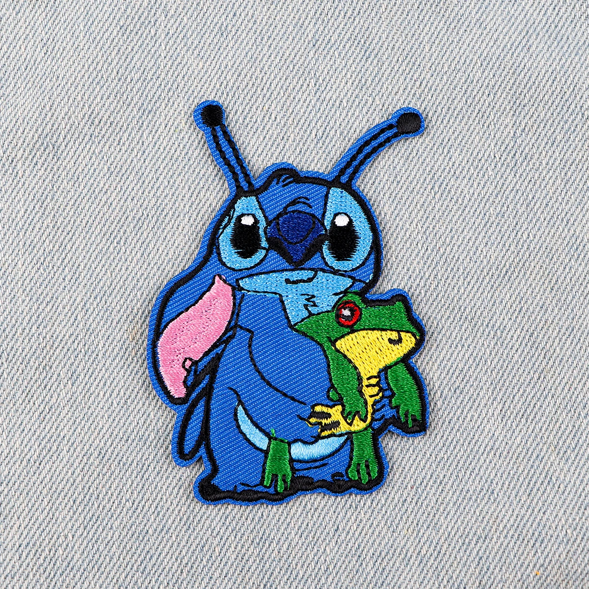 Joli Patch monstre bleu animaux patchs brodés sur vêtements fer sur patchs pour vêtements bricolage Patch vestes coudre autocollants