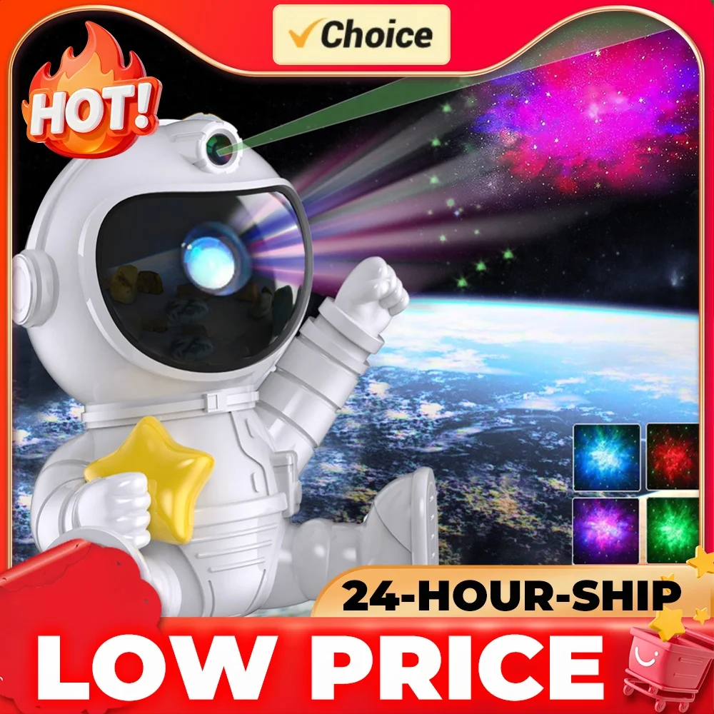 Galaxy Star Projector 8 Effects Astronaut Starry Sky Projector Galaxy Night Light Bedroom Ceiling Projection Lamp  Gifts