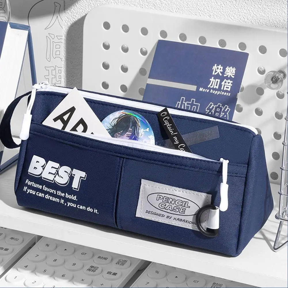 أزياء 2 طبقات مقلمة سعة كبيرة السلس زيبر القلم حقيبة المحمولة قلم رصاص الحقيبة الطالب