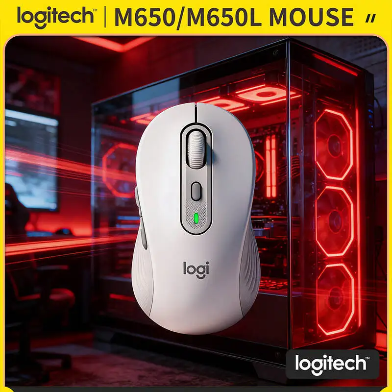 

Эргономичная мышь Logitech M650/M650L — мягкая подставка для большого пальца, компоненты из переработанного пластика, 5 программируемых кнопок, радиус действия 10 м