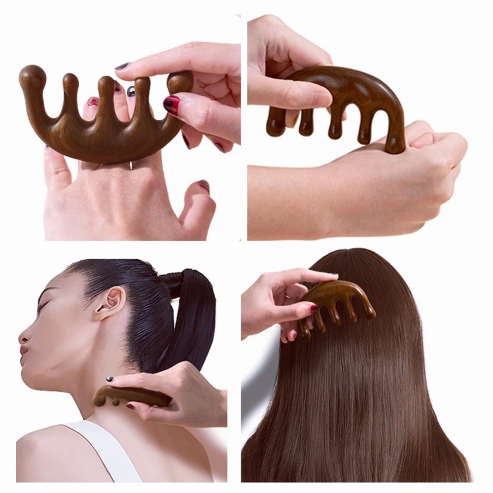 1pc Massage Comb Head Massager Relaxing Five Tooth Comb Whale Comb Scalp Scraping Massager Body Massage Tool