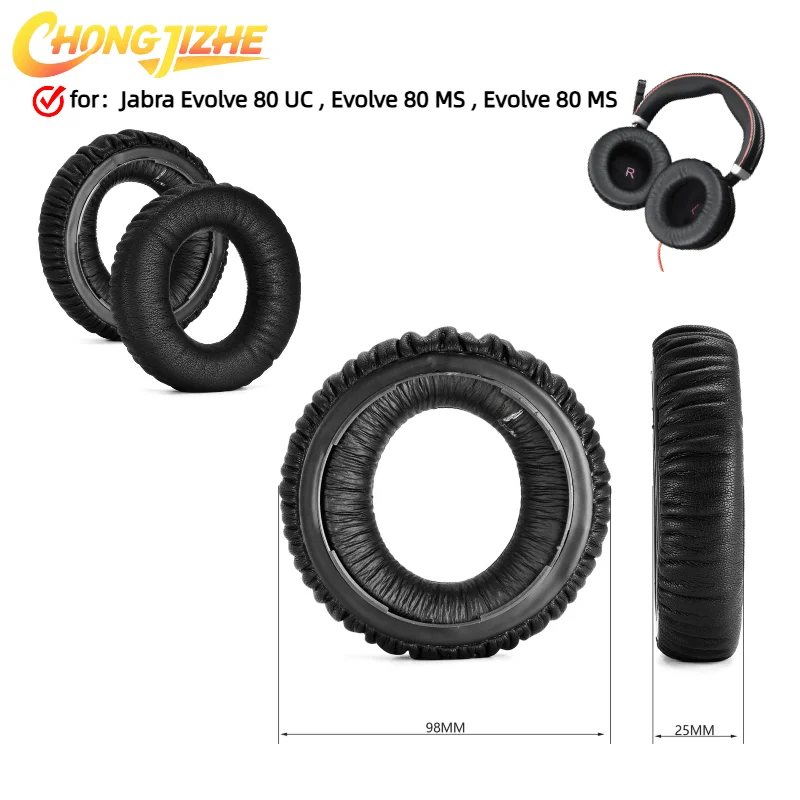 

CHONGJIZHE Earphone Ear Pads For Jabra Evolve 80 UC, Evolve 80 MS,Evolve 80 MS Earpads Sponge Soft Foam Replacement Headphones