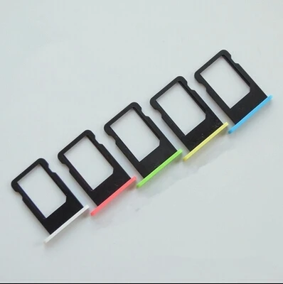 Colorful Sim Card Tray for iPhone 5C Sim Card Adapter Holder Slot Card Tray + White/orange/yellow/blue/green Replacement parts