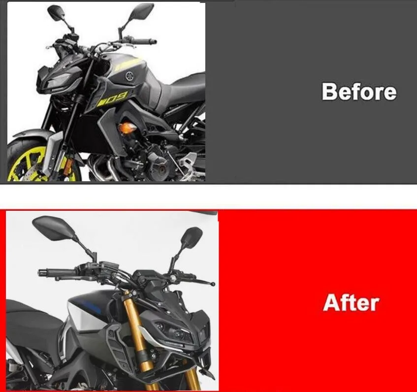 Motorcycle Front Headlight Winglet Aerodynamic Downforce Naked Frontal Spoilers Fairing for YAMAHA MT-09 2017 2018 2019 2020