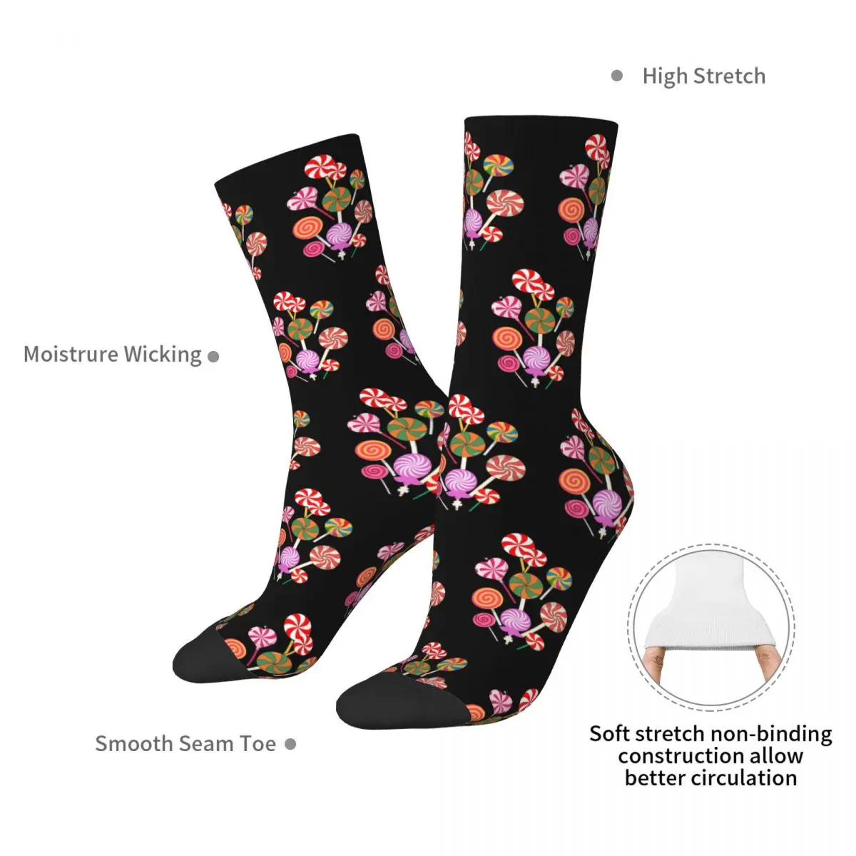 Lolly Socks Harajuku Super Soft Stockings All Season Long Socks Accessories for Man's Woman's Birthday Present