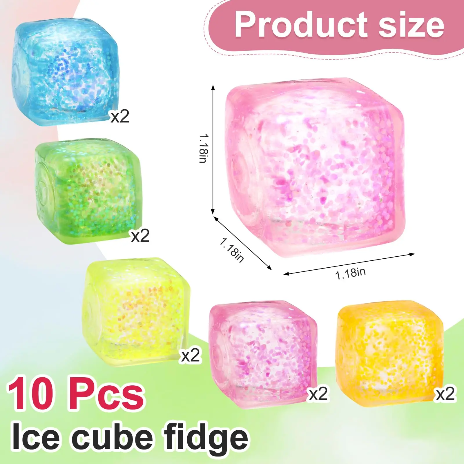 5-100pcs Cubos de Estresse Bolas Antiestresse para Adultos e Crianças, Brinquedos Sensoriais para Alívio de Ansiedade e Estresse, Elásticos