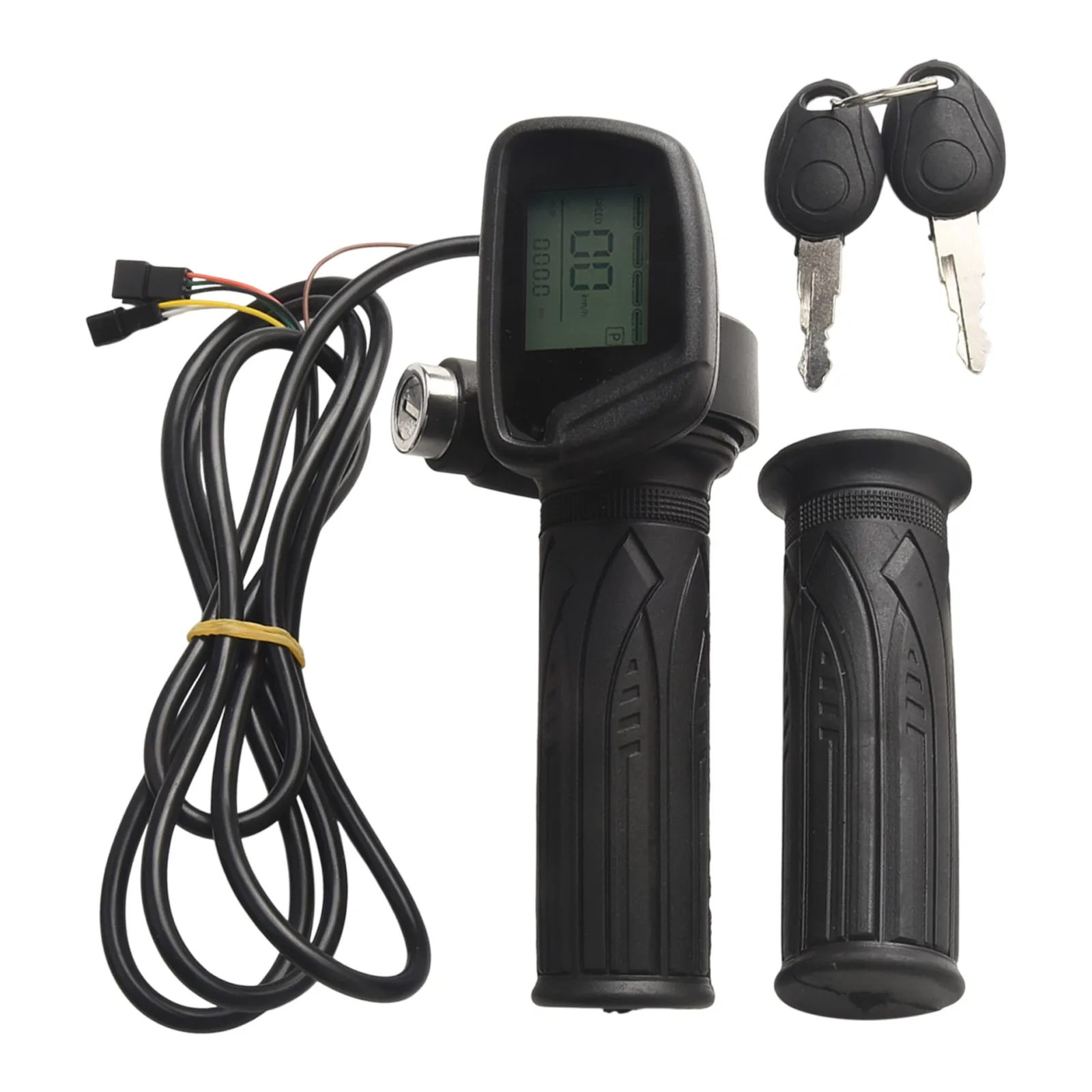 

Flexible Cable Routing For Scooters Electric 60V Throttle Grip Black 5-pin Hall Throttle Real-time Ride Data For Daily Commuting