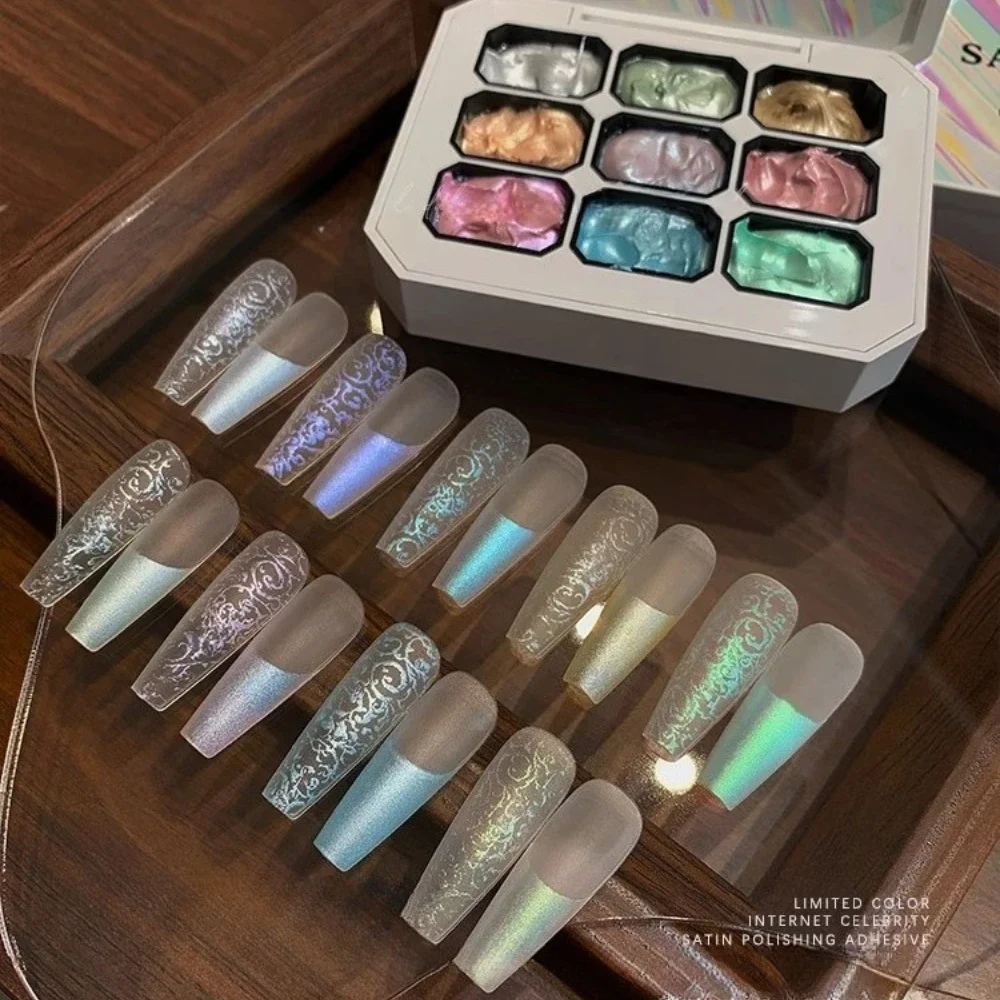 

9-цветный шелковый набор гель-лаков для ногтей с градиентом, полуперманентный замачиваемый УФ-светодиодный гель-лак для дизайна ногтей для ногтей