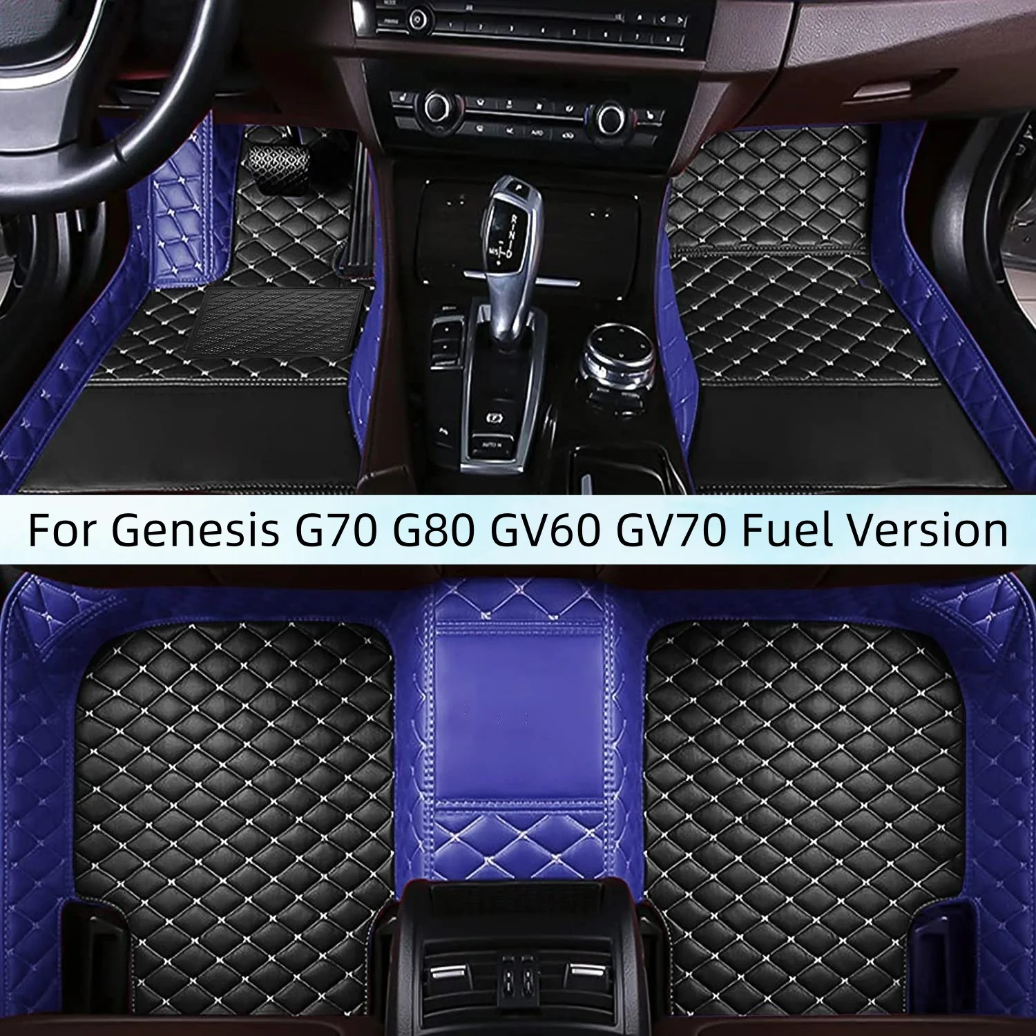 Custom Car Floor Mats For Genesis G70 G80 GV60 GV70 Fuel Version Auto Carpets Foot Coche Accessories