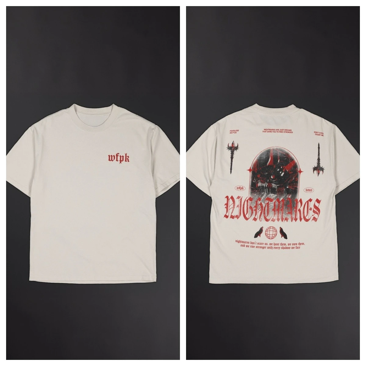 T-shirt graphique Hot Fearless Nightmare GYM, en coton, pour la remise en forme quotidienne, qui absorbe la sueur et permet la respiration
