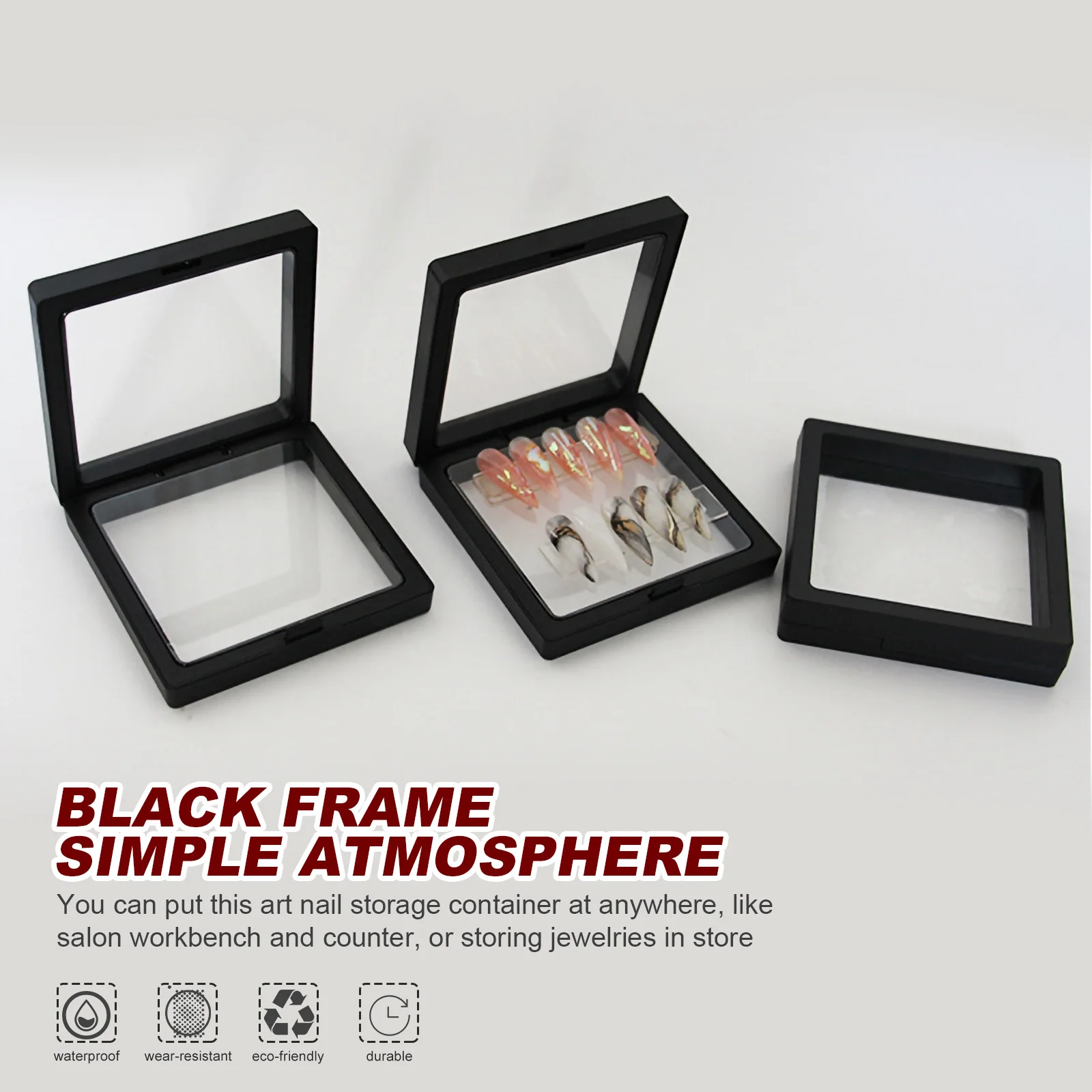 

3Pcs Fake Nail Storage Box Acrylic Display Strip Transparent Organizer False Nail Container Manicure Tools Holder