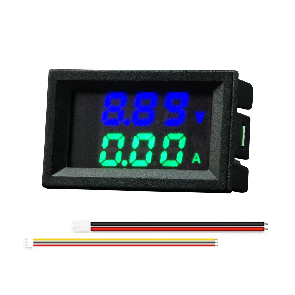 Voltímetro digital e amperímetro Dual LED Display, Detector de corrente de tensão, Multifuncional Amp Tester, Instrumento Ferramenta, 10A, 50A, 100A
