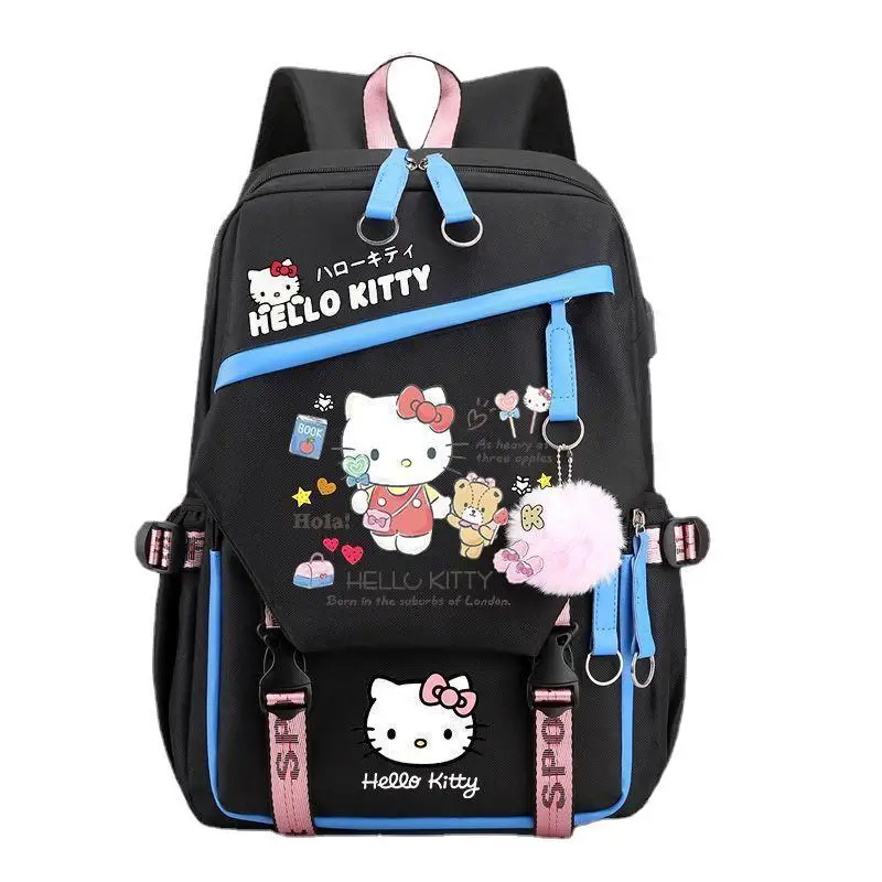 Sanrio Kurome Hello Kitty Kawaii Campus Rugzak Basis-En Middelbare Scholieren Waterdicht, Ademend En Slijtvast