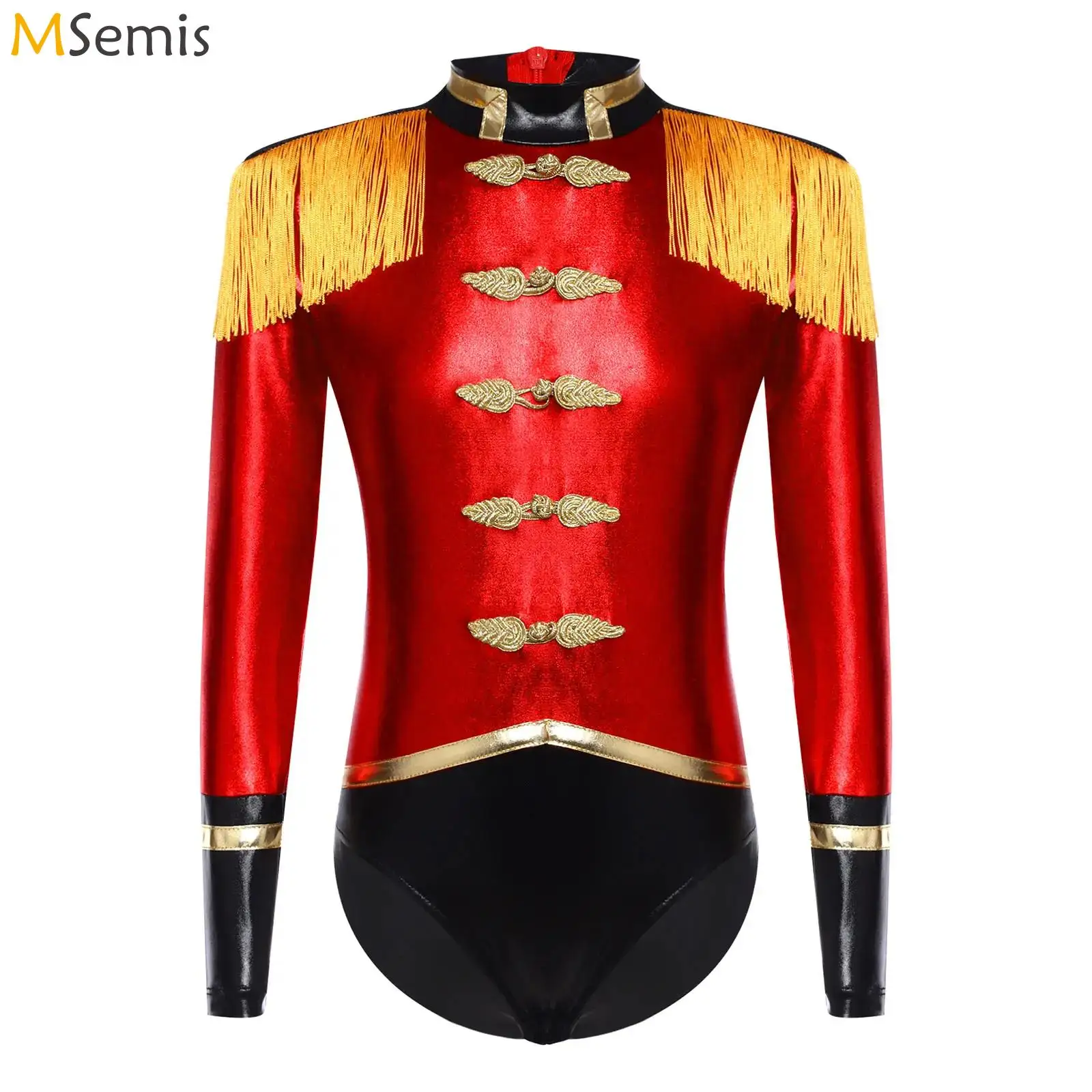 

Nutcrackers Costume Medieval Royal Military Uniform Tuxedo Leotard Jumpsuit Girls Halloween Circus Ringmaster Cosplay Costume