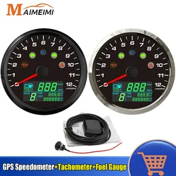 MH 85mm indicatore multifunzionale contagiri 12000RPM tachimetro GPS voltmetro livello carburante con ingranaggio 299KMH MPH misuratore di velocità 12V 24V