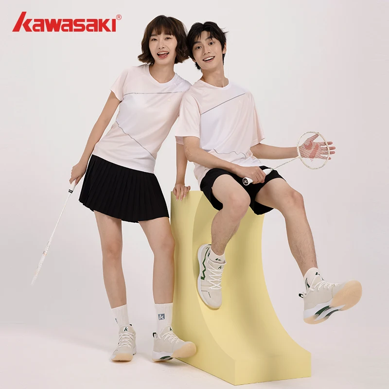 Kawasaki-Chemise de badminton professionnelle pour hommes et femmes, vêtements de sport, absorbant la transpiration, respirant, couple, série Galaxy, tennis de table