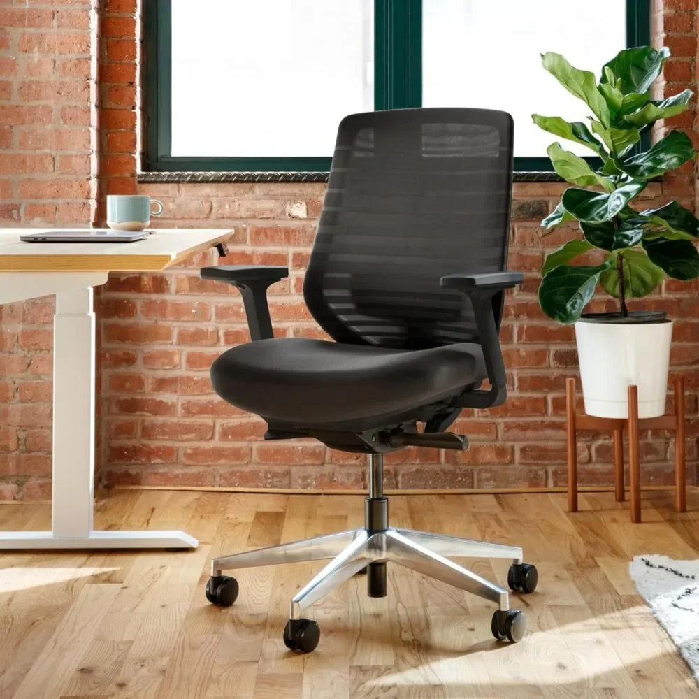 Ergonomic Chair - with Adjustable Lumbar Support, Breathable Mesh Backrest, and Smooth Wheels - Experience Optimal Comfort