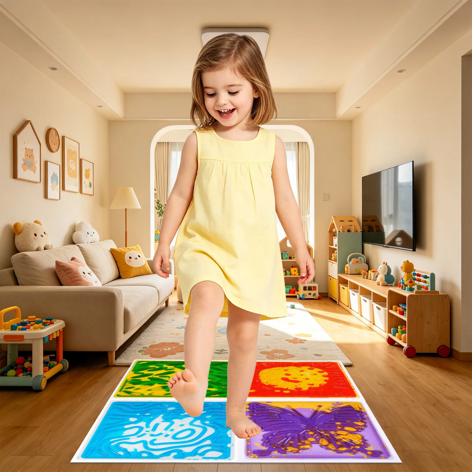 Sensory walking pads kids tactile mats sensory textured foot mat for toddler balance exercise and sensory integration training