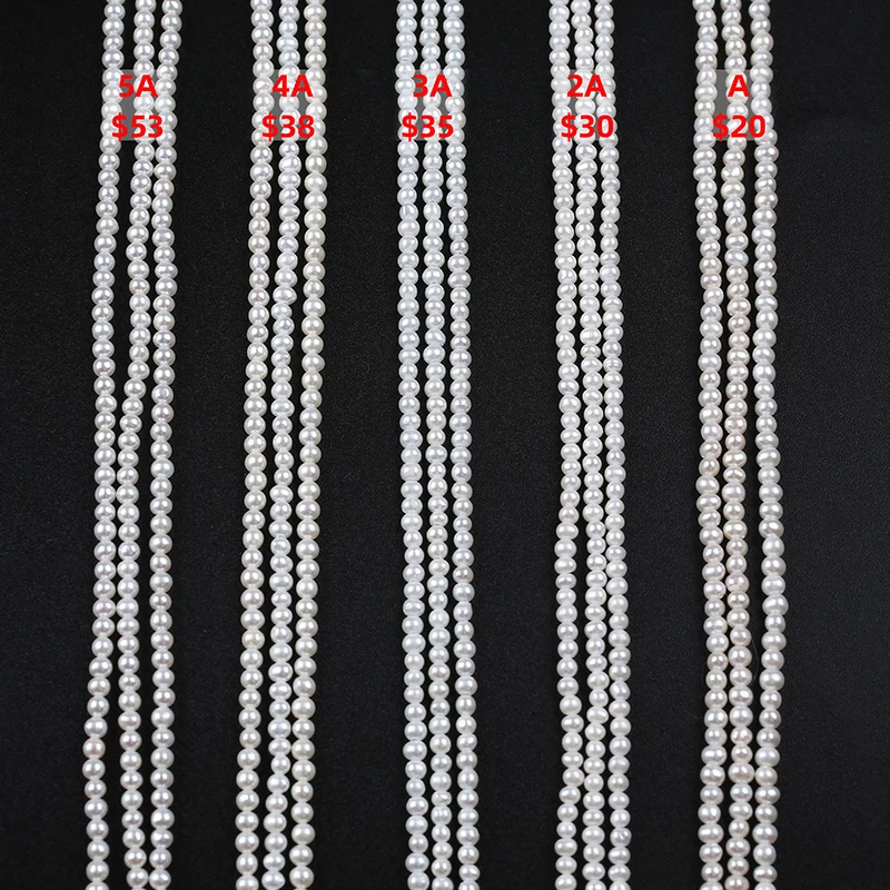 

2.5-3mm AAA AA A natural white real tiny oysters with akoya loose round freshwater pearls strand