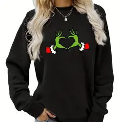 Women Casual Print Christmas Hoodies Autumn Long Sleeve Funny Santa Claus Hooded Harajuku Fashion Street Style Xmas Sweatshirts