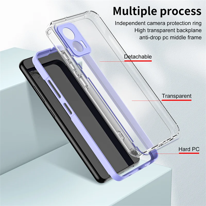 For Motorola Edge 30 Neo XT2245 Case Shockproof Hard PC Bumper Silicone TPU Clear Back Cover Soft Case for Moto Edge 30 Neo 5G