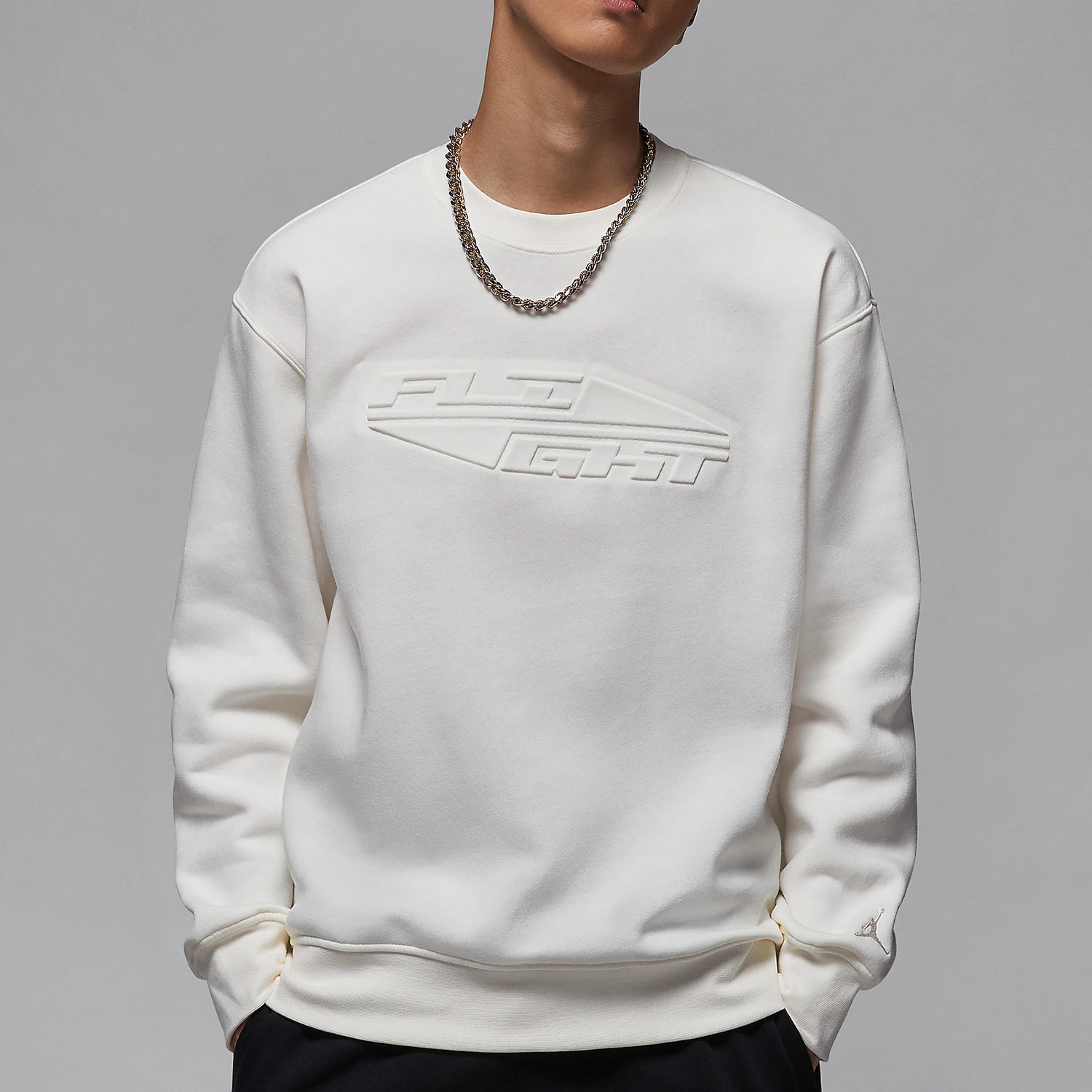 Nike genuine JORDAN men's simple knitted patchwork round neck sweatshirt FV7234-133