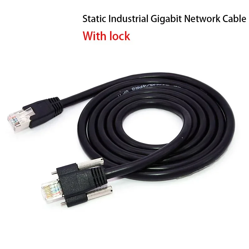 Cabo de rede Gigabit RJ45 GIGE GIGE Cat 6 CCD Cabo de rede de câmera industrial com trava fixa 20mm Basler Haikang estático