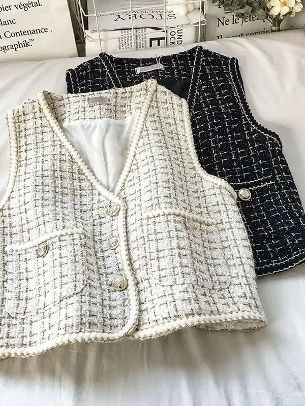 2026 New Style Small Fragrance Wind Women's Jacket Outerwear Spring Autumn Shoulder Pad Vest Unique Beautiful Coat Autumn Winter