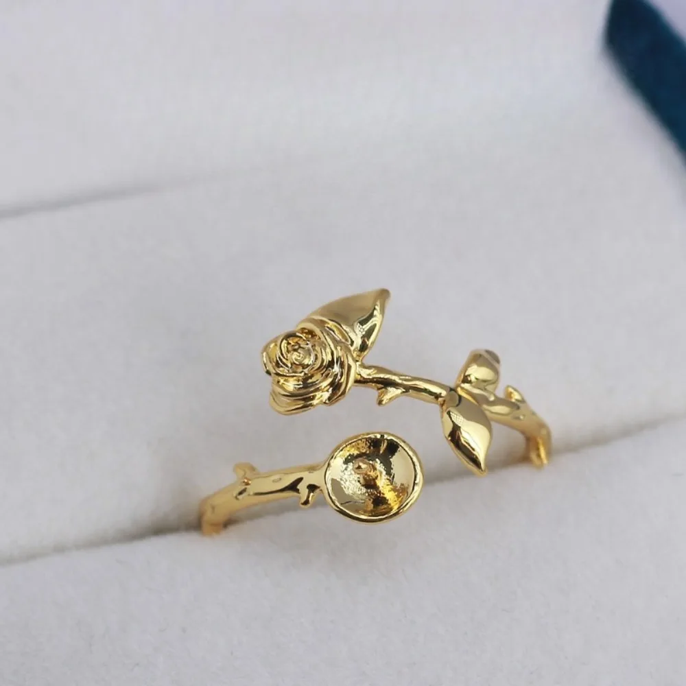

5pcs Adjustable Gold Plated Pearl Ring Settings Findings & Accessories-for Jewelry Making Bulk Wholesale Craft Supplies 7-10mm